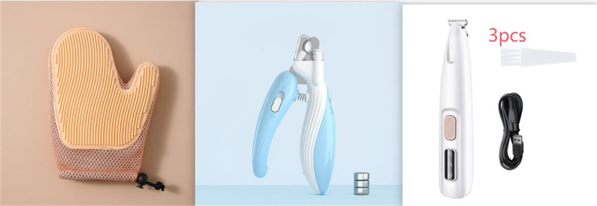 Dog Paw Trimmer with LED Light – Waterproof Pet Hair Clipper with Wide Blade