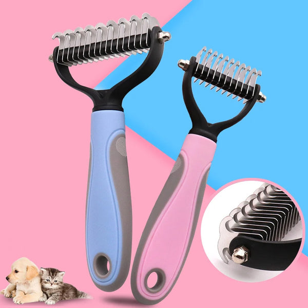 Pet Fur Knot Cutter – Double-Sided Dog & Cat Grooming Comb