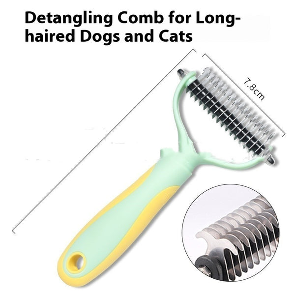 Pet Fur Knot Cutter – Double-Sided Dog & Cat Grooming Comb