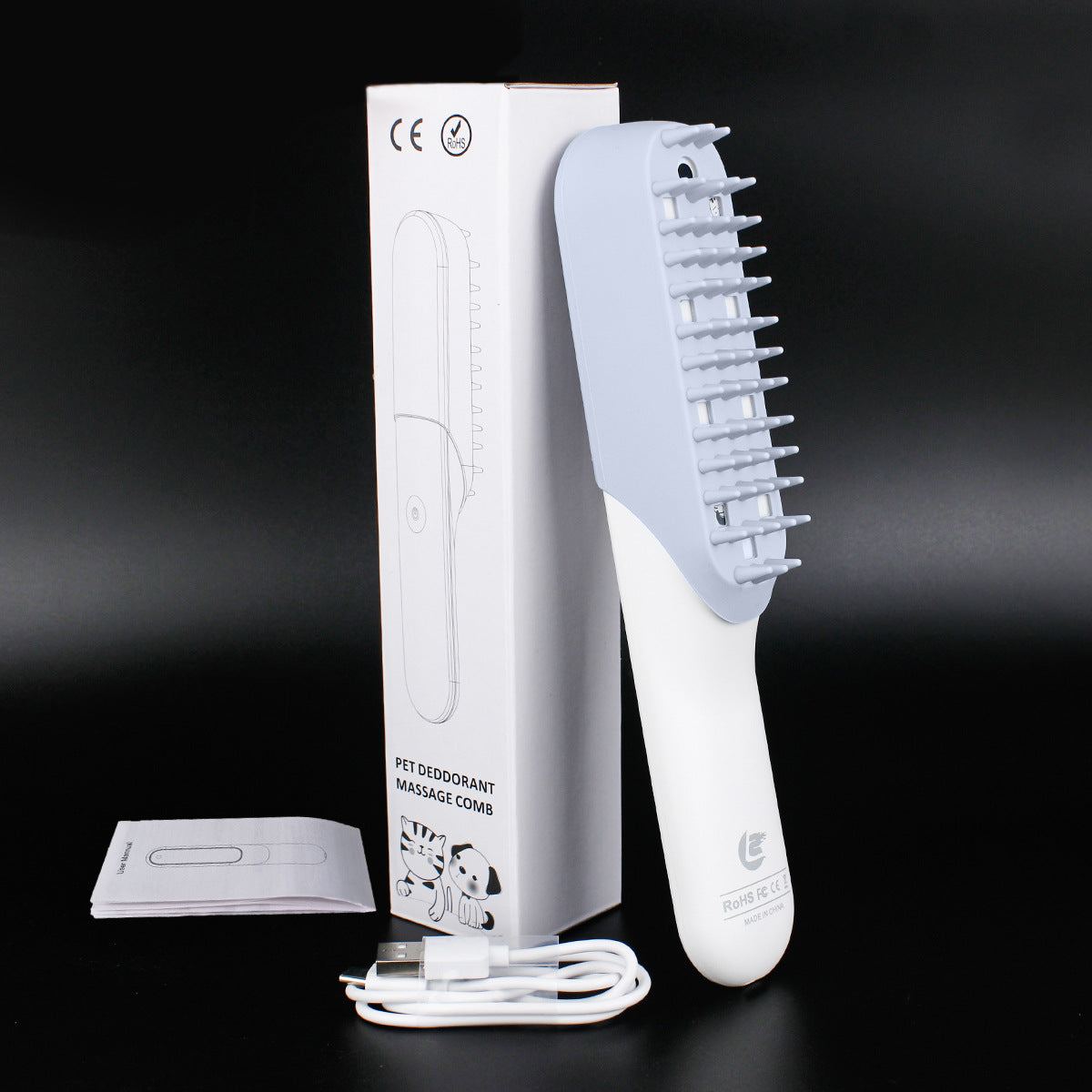 Dog Grooming Silicone Massage Brush, Deodorant Cleaning Comb for Fur Removal