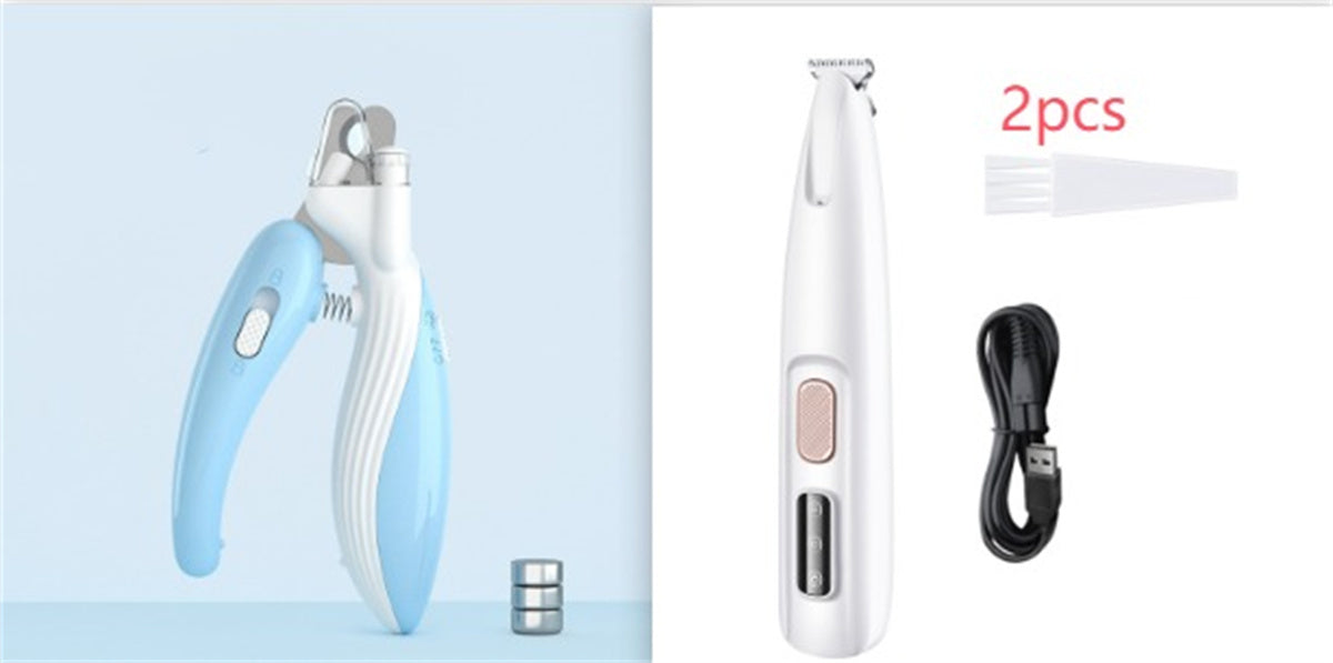 Dog Paw Trimmer with LED Light – Waterproof Pet Hair Clipper with Wide Blade