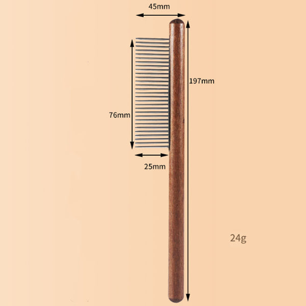 Wooden Handle Pet Grooming Comb – Dog & Cat Hair Tool