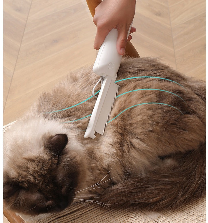 Dog & Cat Grooming Comb, Stainless Steel Curly Hair Removal Brush with Non-Slip Handle