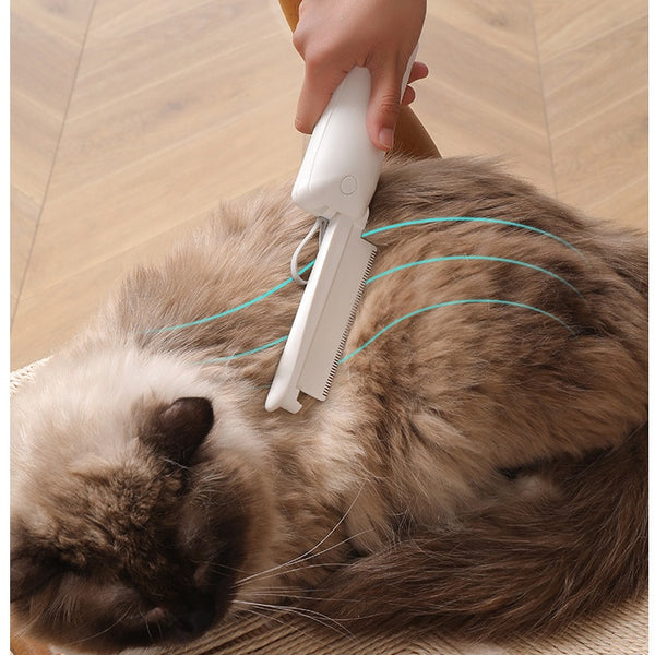 Dog & Cat Grooming Comb, Stainless Steel Curly Hair Removal Brush with Non-Slip Handle