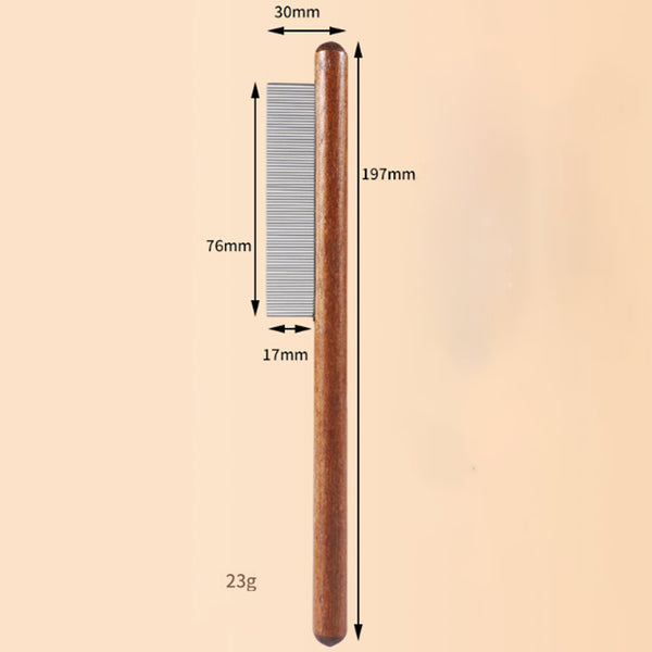 Wooden Handle Pet Grooming Comb – Dog & Cat Hair Tool