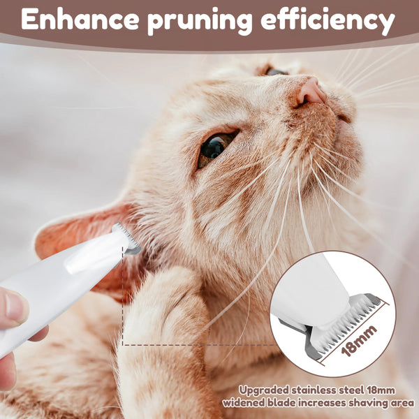Dog Paw Trimmer with LED Light – Waterproof Pet Hair Clipper with Wide Blade