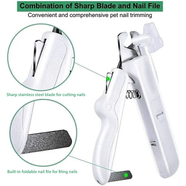 Pet Nail Clippers with LED Light – Professional Dog & Cat Nail Trimmer
