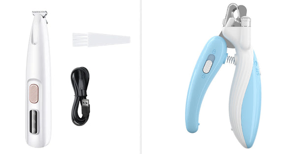 Dog Paw Trimmer with LED Light – Waterproof Pet Hair Clipper with Wide Blade