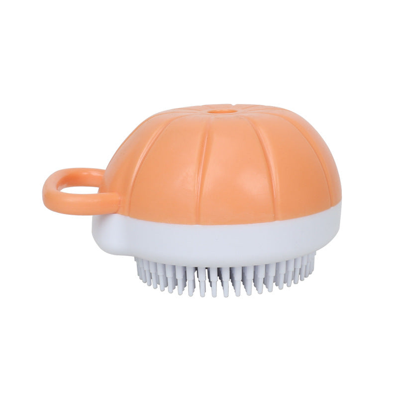 Dog Grooming Bath Scrubber, Silicone Massage Brush with Shampoo Dispenser