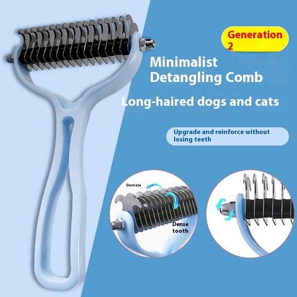 Pet Fur Knot Cutter – Double-Sided Dog & Cat Grooming Comb