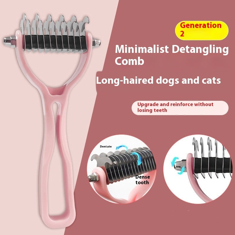Pet Fur Knot Cutter – Double-Sided Dog & Cat Grooming Comb