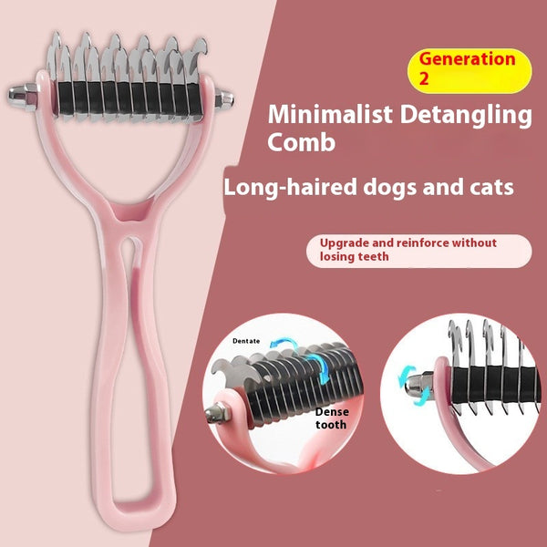 Pet Fur Knot Cutter – Double-Sided Dog & Cat Grooming Comb