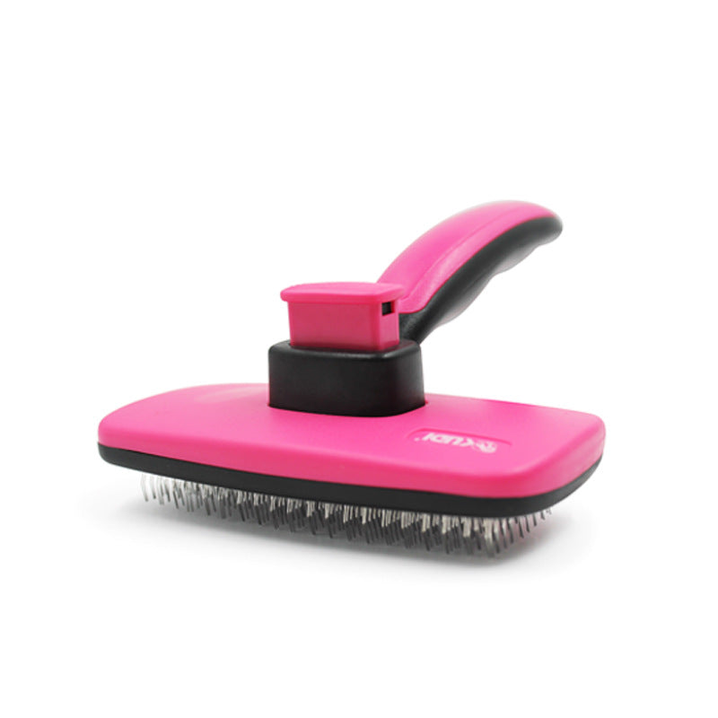 Dog & Cat Grooming Comb, Stainless Steel Curly Hair Removal Brush with Non-Slip Handle