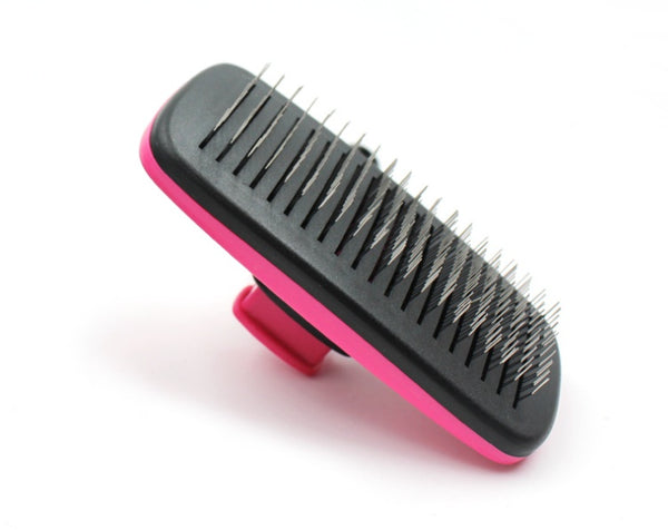 Dog & Cat Grooming Comb, Stainless Steel Curly Hair Removal Brush with Non-Slip Handle