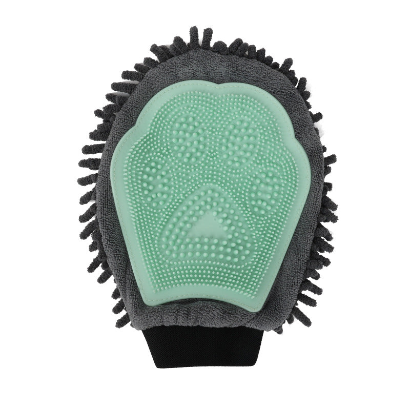 Dog & Cat Bathing Grooming Glove, 2-in-1 Cleaning, Massage & Drying Brush