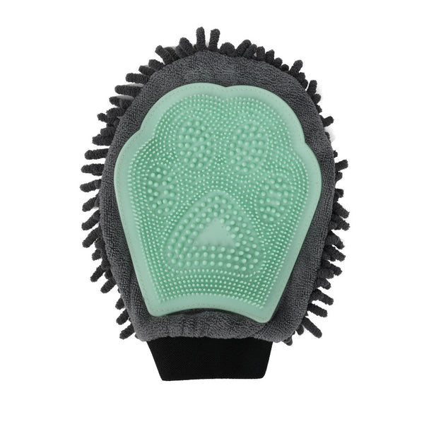 Dog & Cat Bathing Grooming Glove, 2-in-1 Cleaning, Massage & Drying Brush