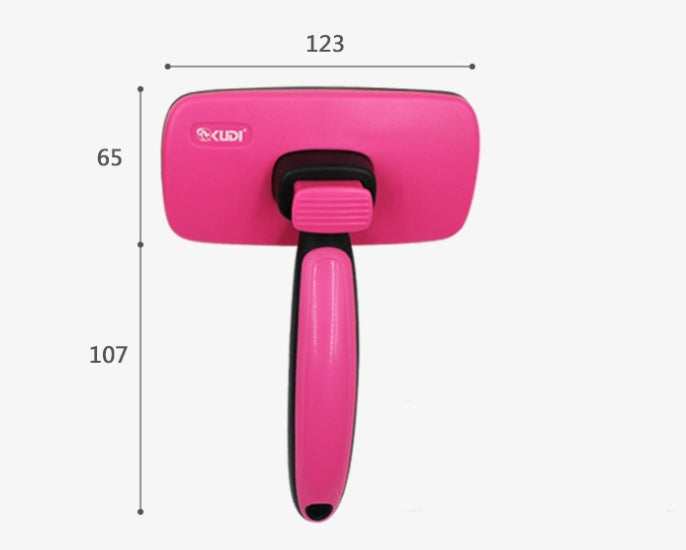 Dog & Cat Grooming Comb, Stainless Steel Curly Hair Removal Brush with Non-Slip Handle
