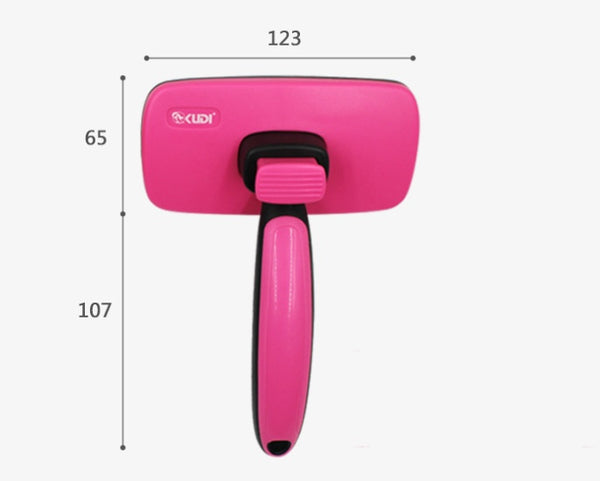 Dog & Cat Grooming Comb, Stainless Steel Curly Hair Removal Brush with Non-Slip Handle