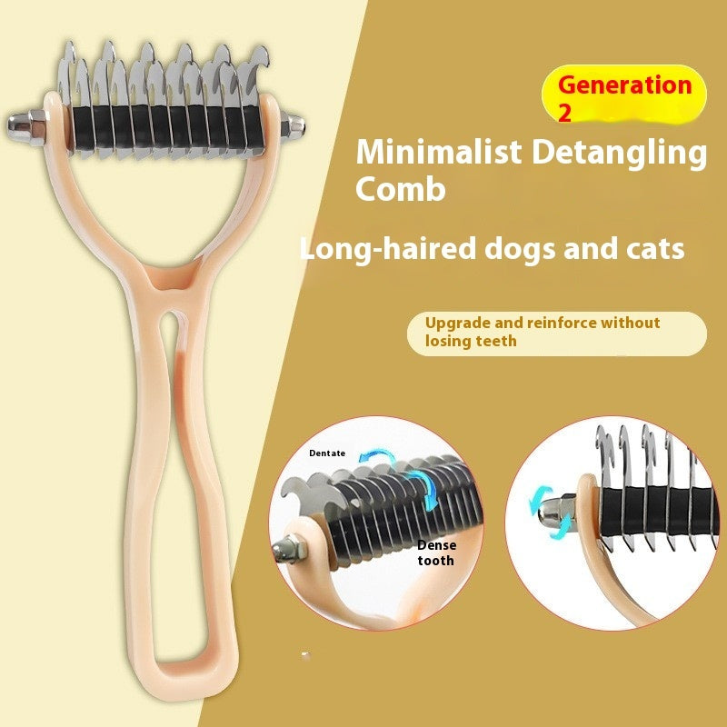 Pet Fur Knot Cutter – Double-Sided Dog & Cat Grooming Comb