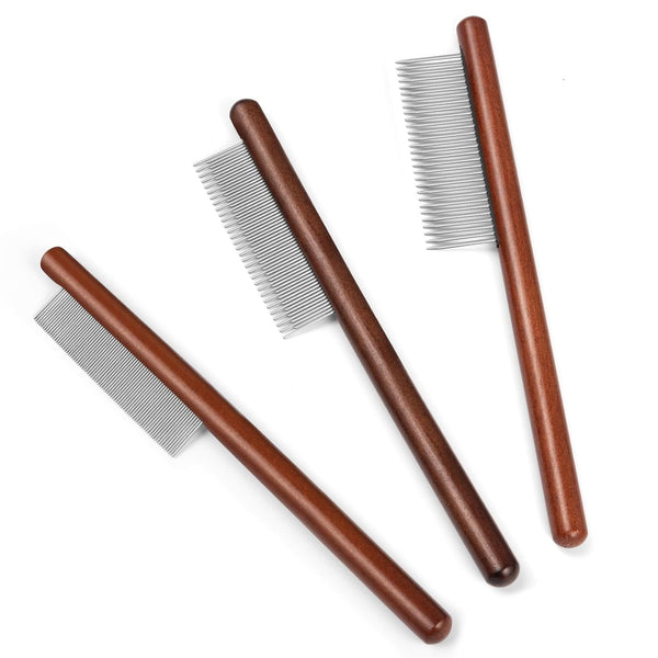 Wooden Handle Pet Grooming Comb – Dog & Cat Hair Tool