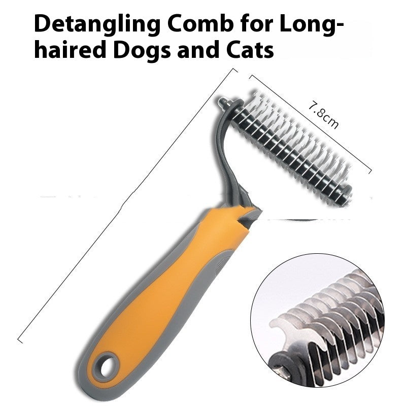 Pet Fur Knot Cutter – Double-Sided Dog & Cat Grooming Comb