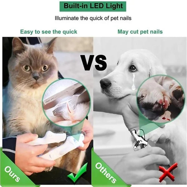 Pet Nail Clippers with LED Light – Professional Dog & Cat Nail Trimmer