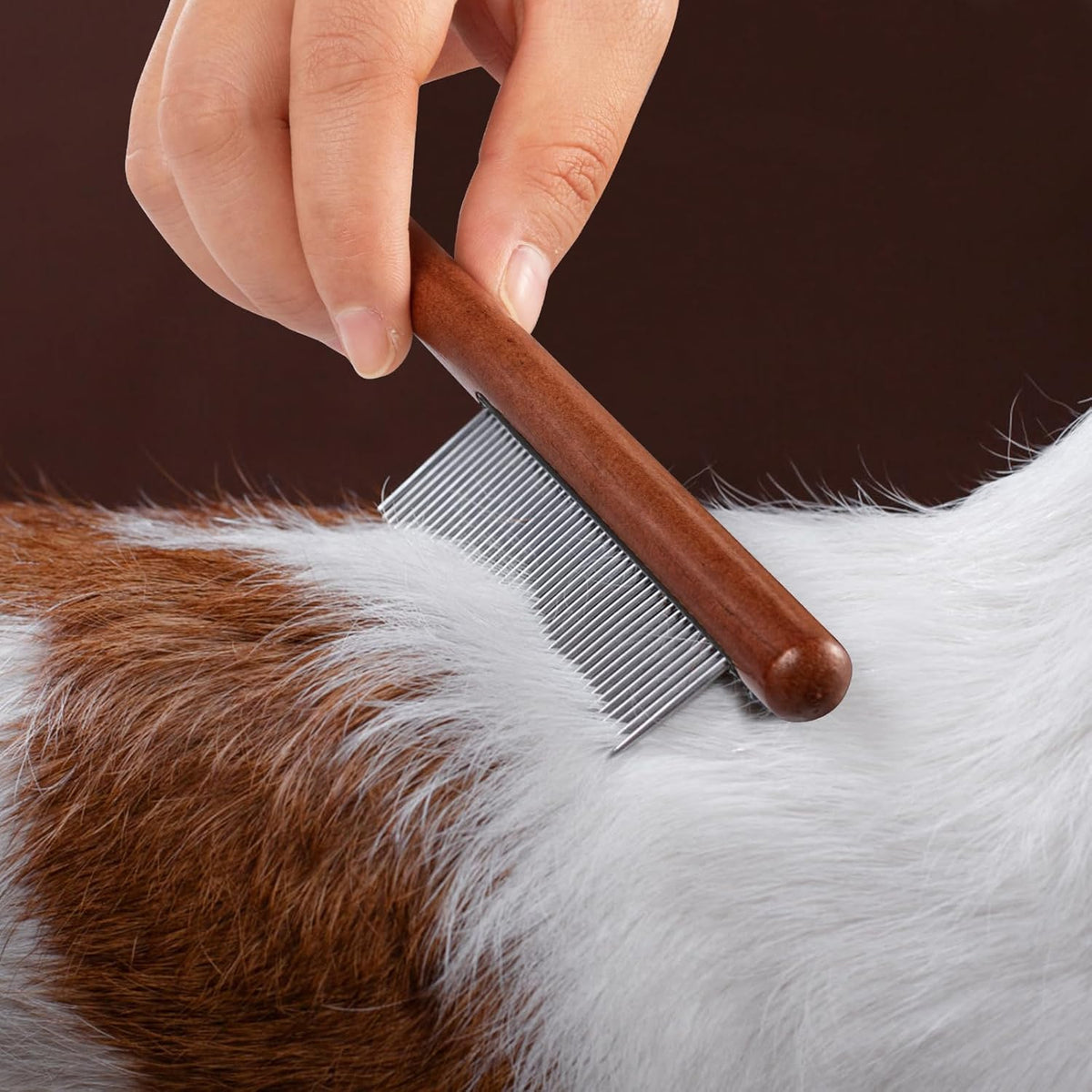 Wooden Handle Pet Grooming Comb – Dog & Cat Hair Tool