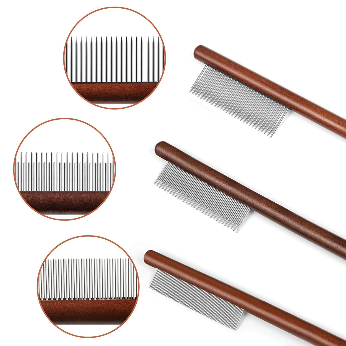 Wooden Handle Pet Grooming Comb – Dog & Cat Hair Tool