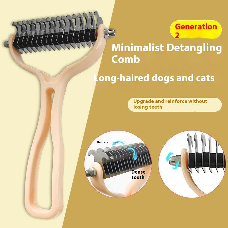 Pet Fur Knot Cutter – Double-Sided Dog & Cat Grooming Comb