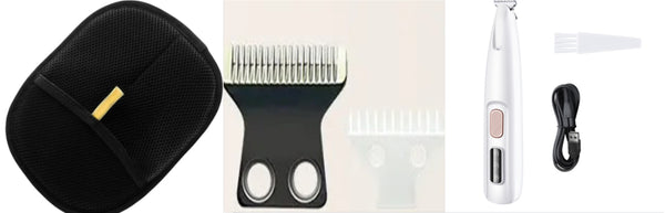 Dog Paw Trimmer with LED Light – Waterproof Pet Hair Clipper with Wide Blade