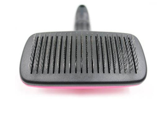Dog & Cat Grooming Comb, Stainless Steel Curly Hair Removal Brush with Non-Slip Handle