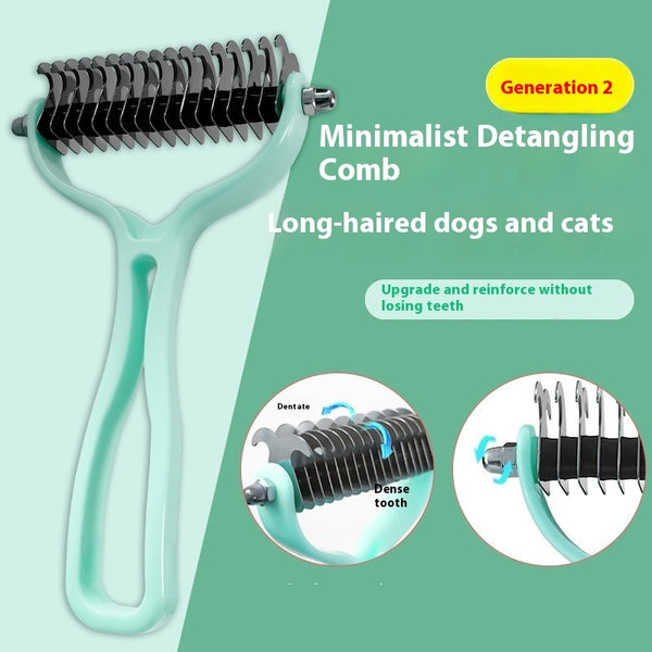Pet Fur Knot Cutter – Double-Sided Dog & Cat Grooming Comb