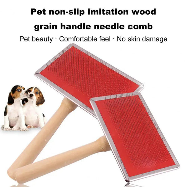 Stainless Steel Pet Grooming Comb – Dog & Cat Fur Detangler