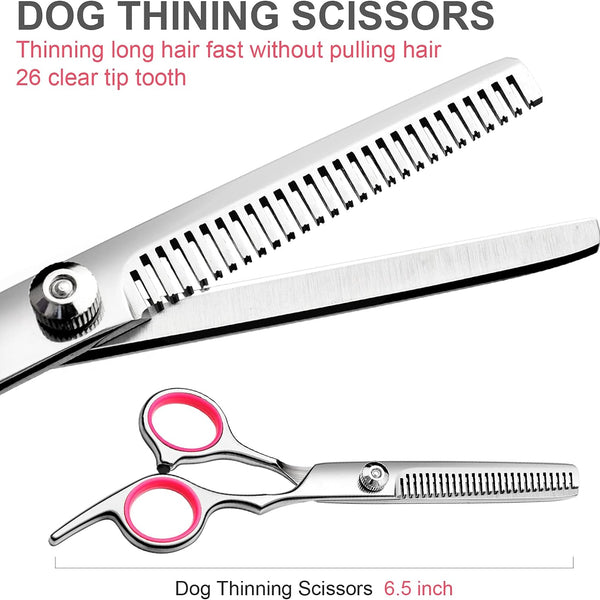 Scissors Kit – Stainless Steel Curved & Thinning Scissors with Comb