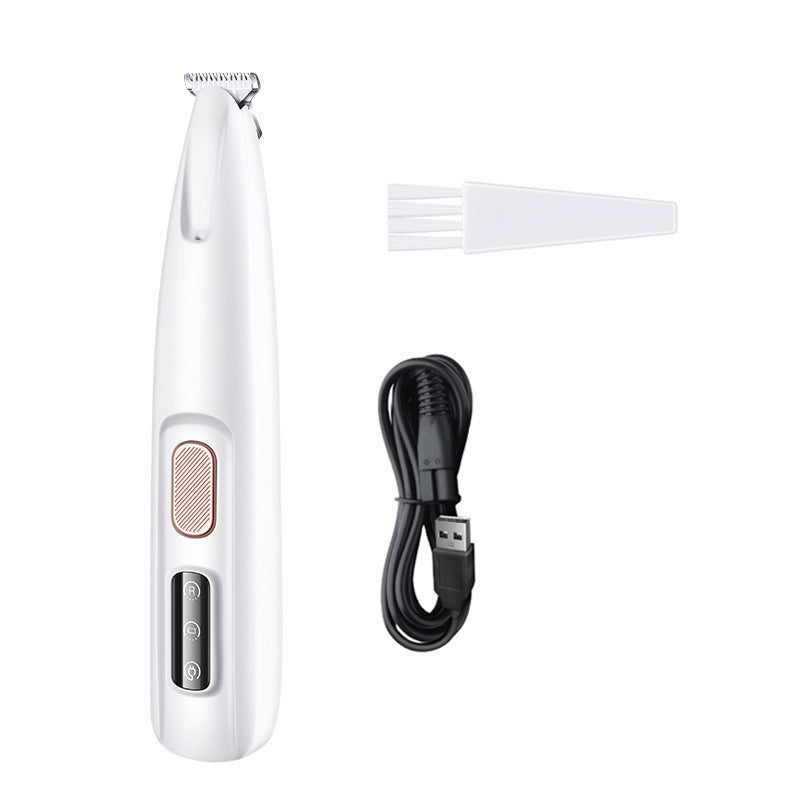 Dog Paw Trimmer with LED Light – Waterproof Pet Hair Clipper with Wide Blade