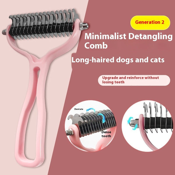 Pet Fur Knot Cutter – Double-Sided Dog & Cat Grooming Comb