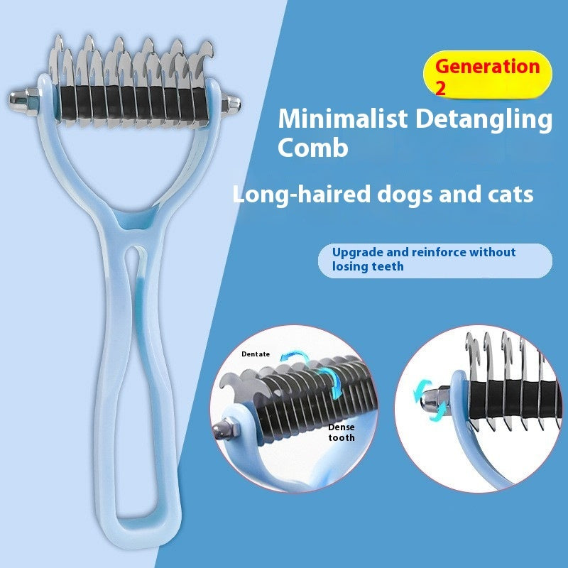Pet Fur Knot Cutter – Double-Sided Dog & Cat Grooming Comb