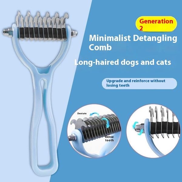 Pet Fur Knot Cutter – Double-Sided Dog & Cat Grooming Comb