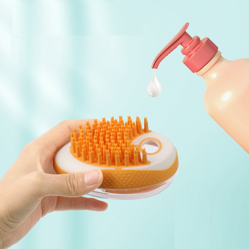 Dog Cat Bath Brush 2-in-1 Pet SPA Massage Comb Soft Silicone Pets Shower Hair Grooming