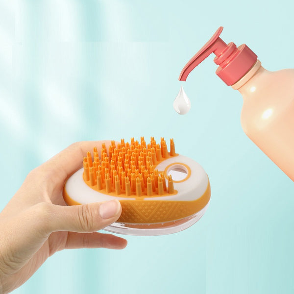 Dog Cat Bath Brush 2-in-1 Pet SPA Massage Comb Soft Silicone Pets Shower Hair Grooming