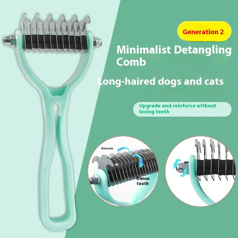 Pet Fur Knot Cutter – Double-Sided Dog & Cat Grooming Comb