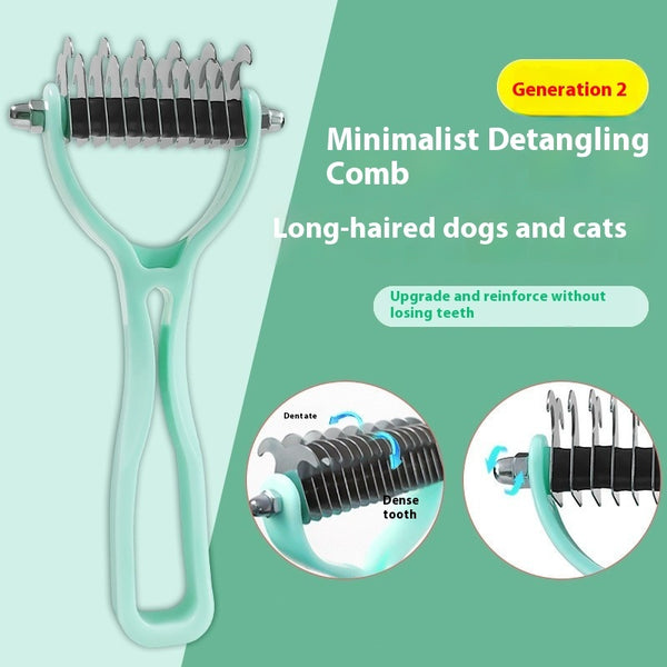 Pet Fur Knot Cutter – Double-Sided Dog & Cat Grooming Comb