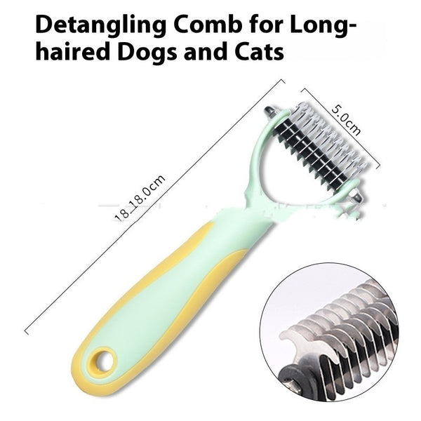 Pet Fur Knot Cutter – Double-Sided Dog & Cat Grooming Comb