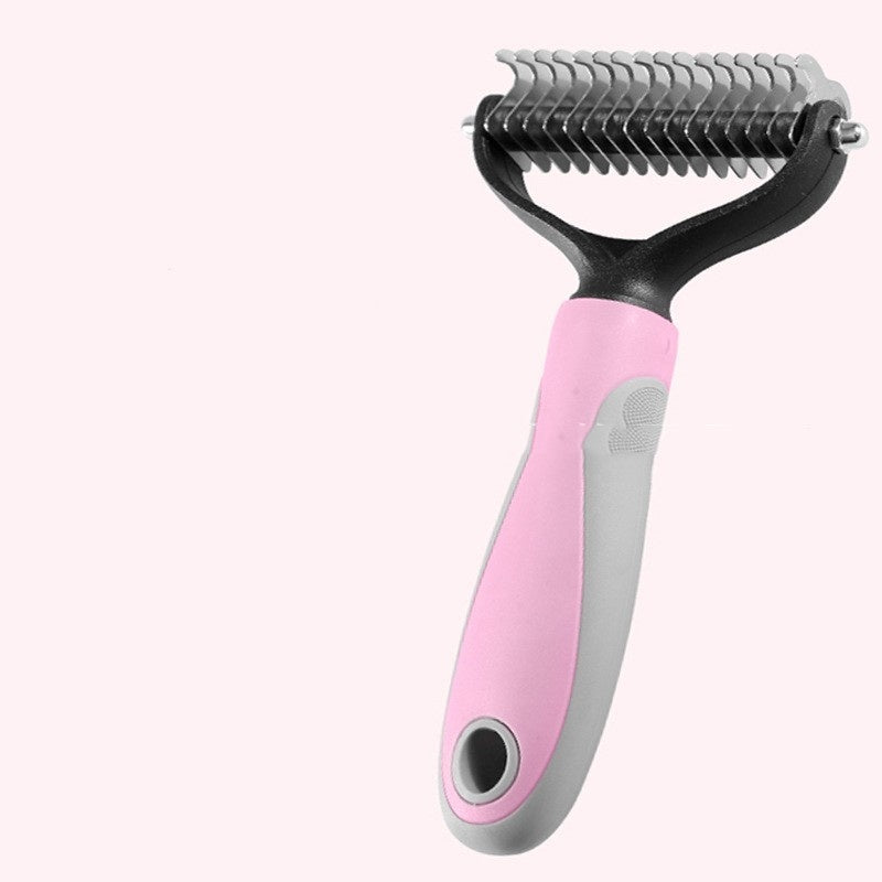Pet Fur Knot Cutter – Double-Sided Dog & Cat Grooming Comb