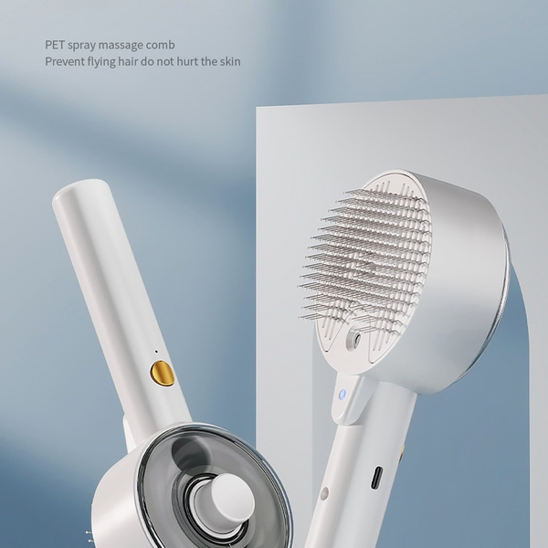 Remover Steam Brush, Self-Cleaning Pet Grooming Accessory